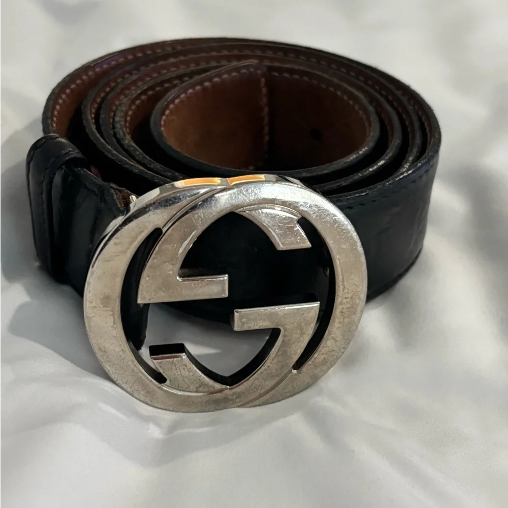Gucci Black Leather Belt - Picture 1 of 6